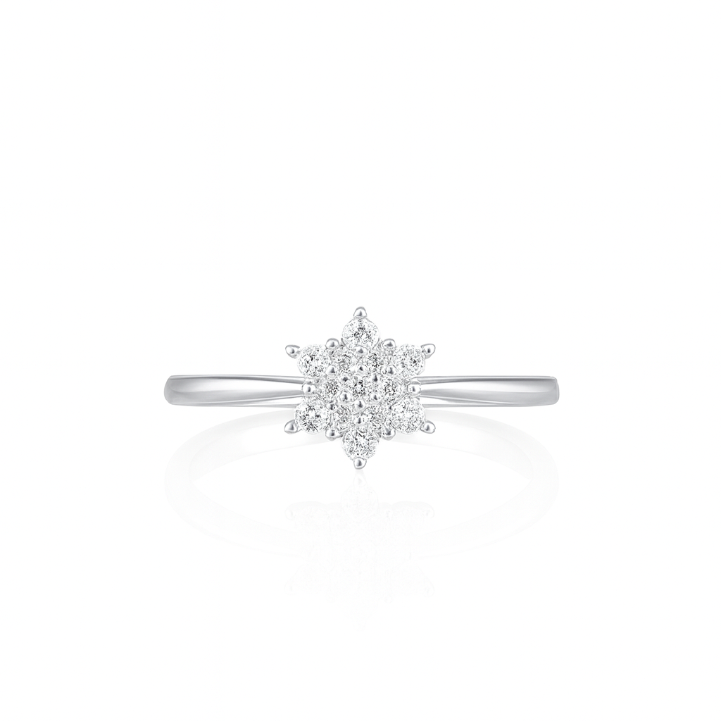 Snowflake Silver Cluster Ring