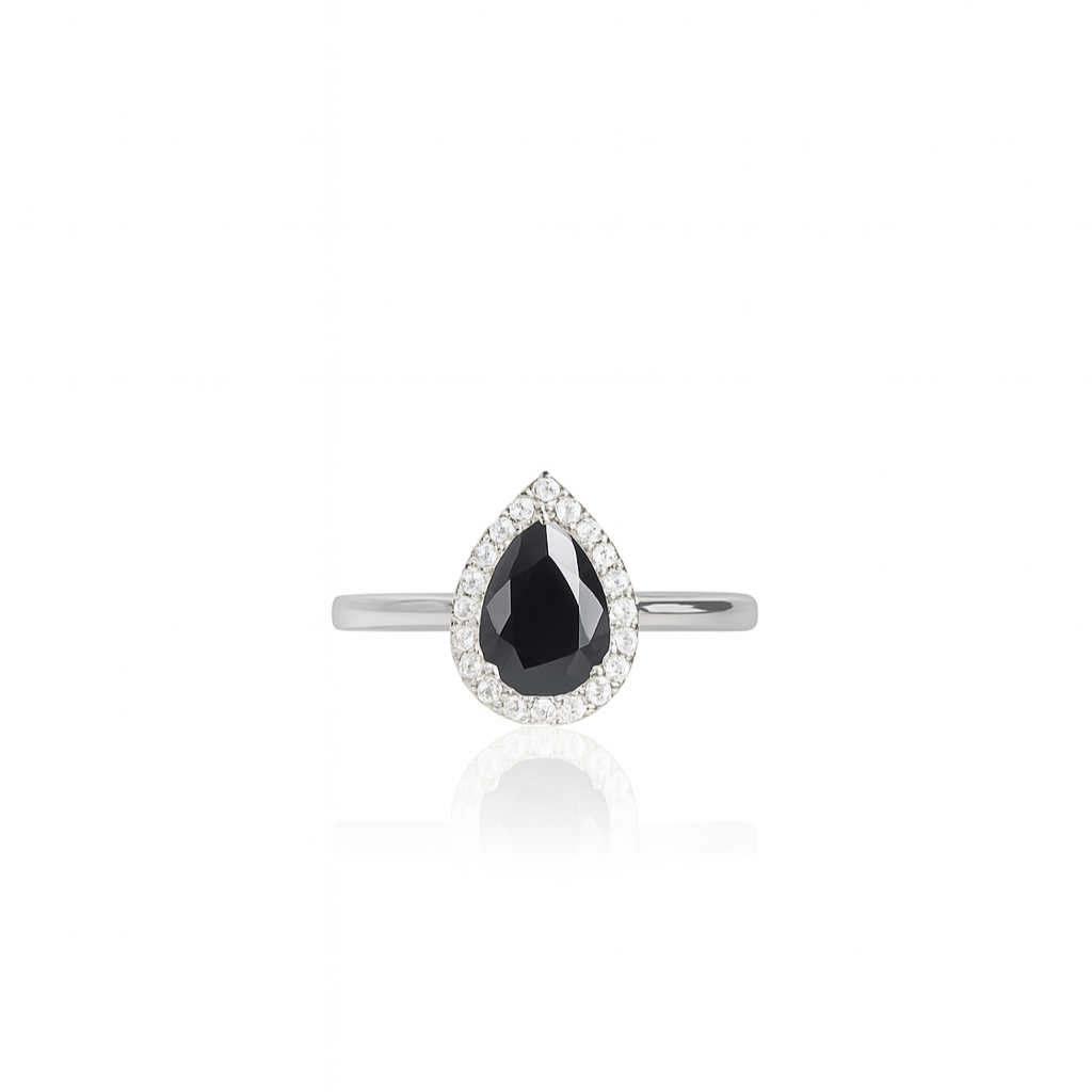 Teardrop Halo Ring