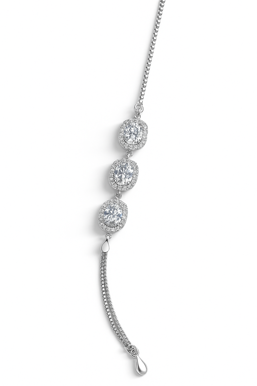 Cushion-Cut Triple Halo Bracelet