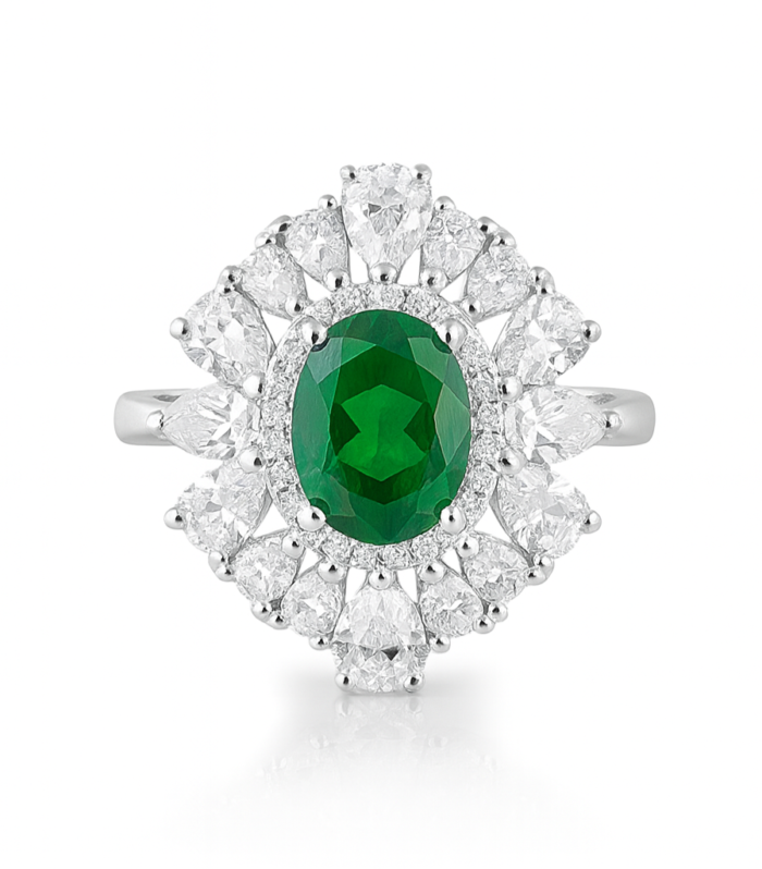 oval-cut green Ring
