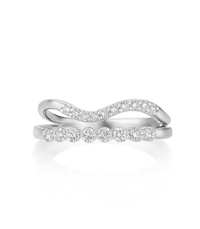 Double-Band Diamond Ring Set