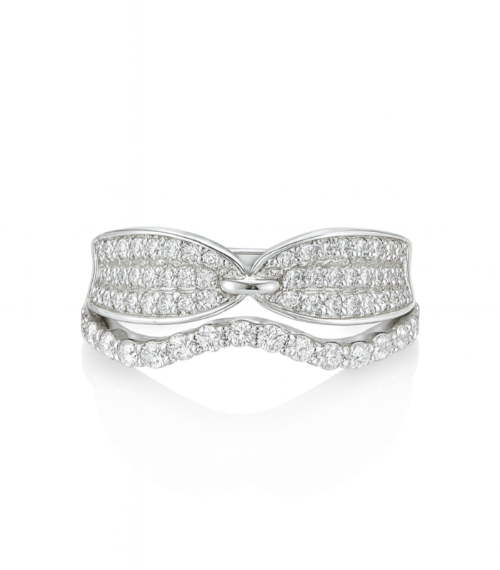 Diamond Wave Band Ring