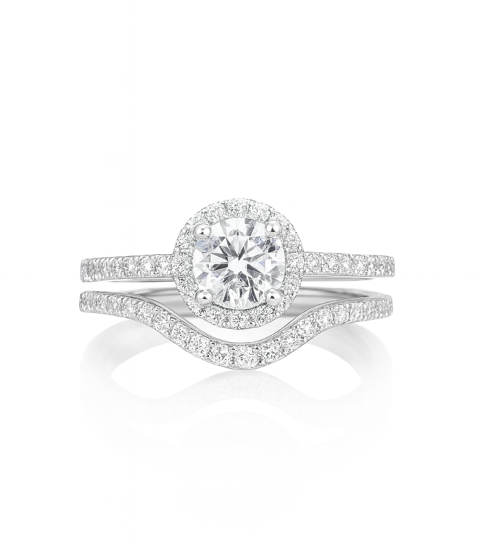 Elegant Round Cut Double Ring