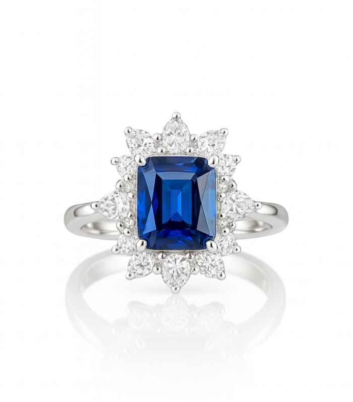 Radiant Turquoise Halo Ring