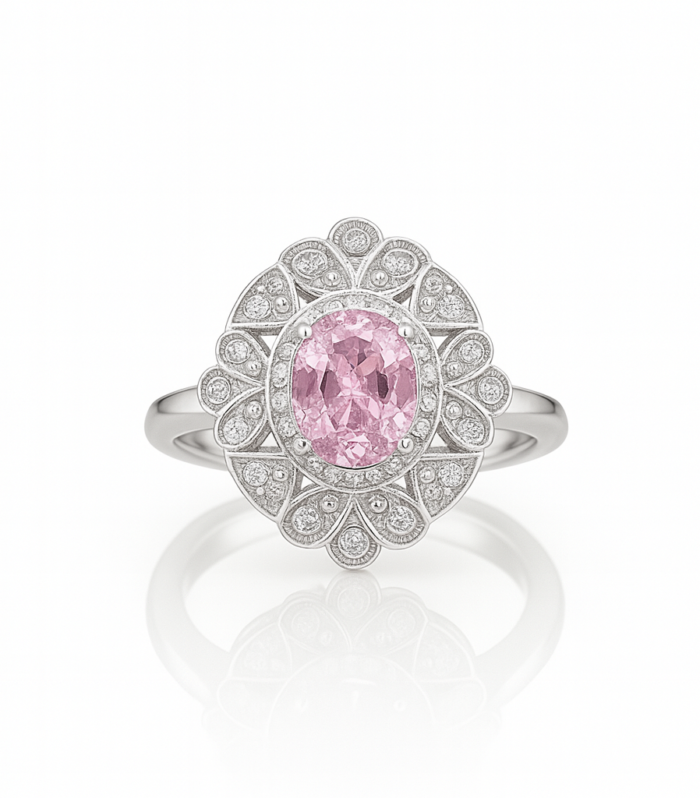 Rosy Pink Sapphire  Ring