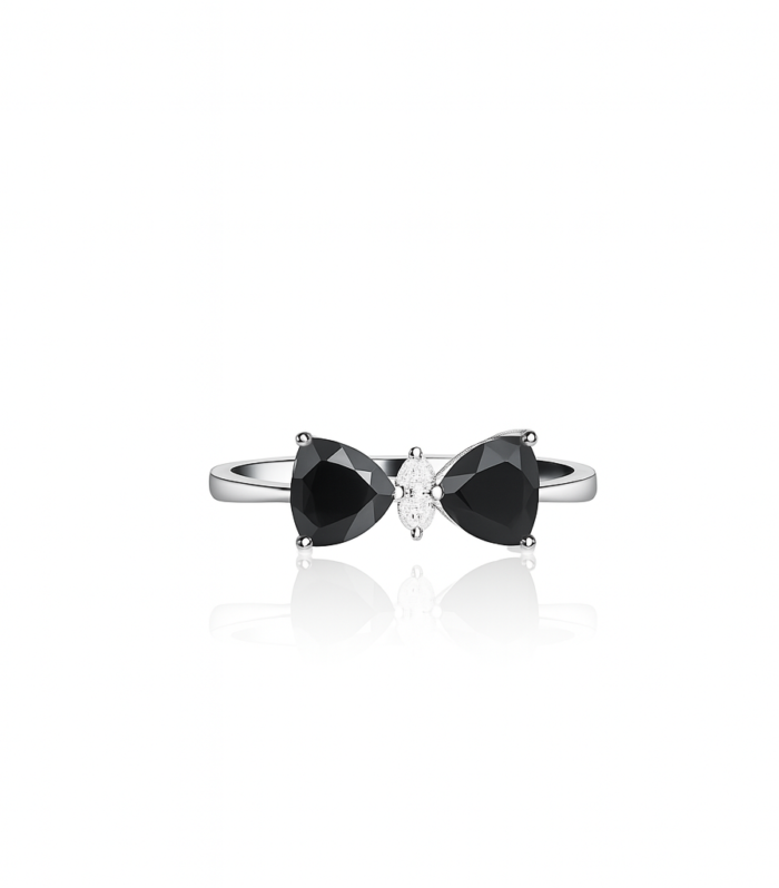 Noir Bow Marquise Ring,