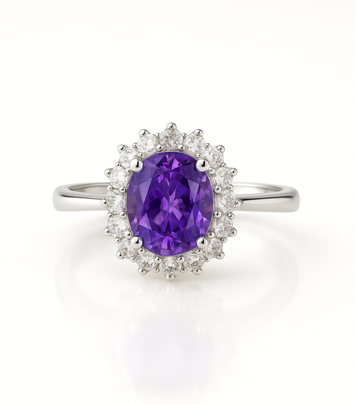 Amethyst Bloom Cluster Ring.